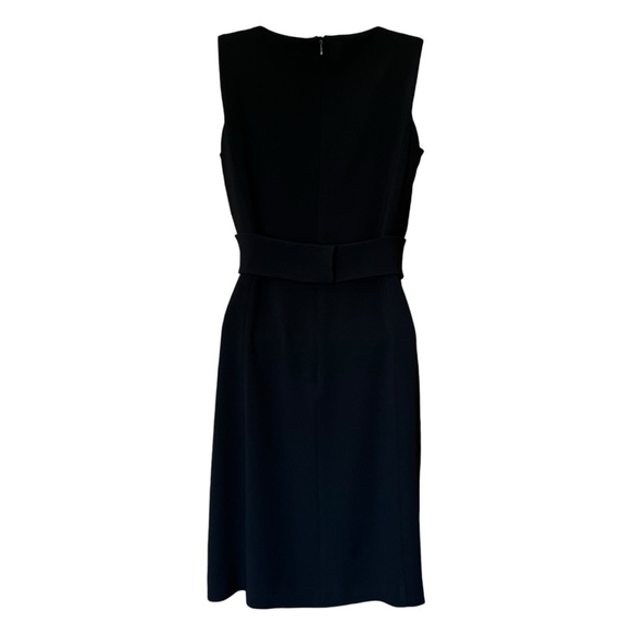MaxMara Made In Italy Black Crepe Cross Front Sleeveless Cocktail Dress Size 8 - Picture 3 of 11